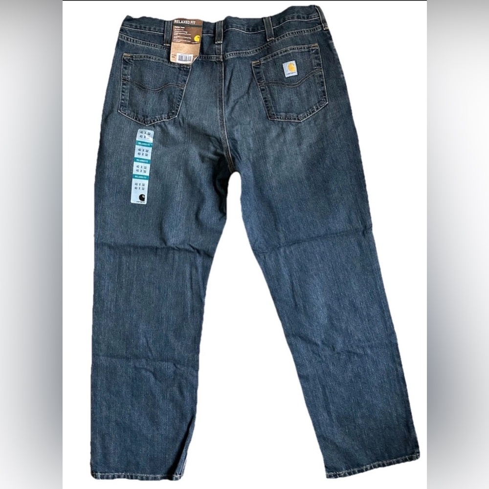 Carhartt Relaxed Fit 5 Pocket Jeans Men’s 40x32 Blue Denim Workwear Big and Tall - Picture 4 of 6